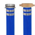 Rubberworx 6" X 50FT 45 PSI BLUE PVC DISCHARGE HOSE CPLD MXF PINLUGS ALUMINUM WDPVCBL600X50MXFPLA